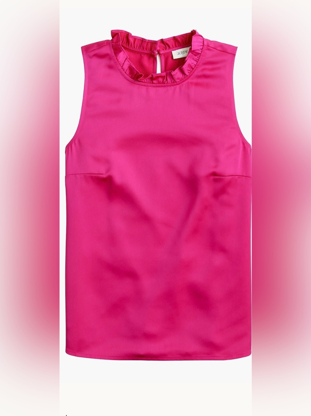 J. Crew Factory Pink Sleeveless Ruffle Top Size Medium NWT